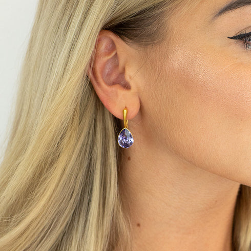 Серебряные серьги "Kristāla Lāse (Tanzanite)" с кристаллами Preciosa™